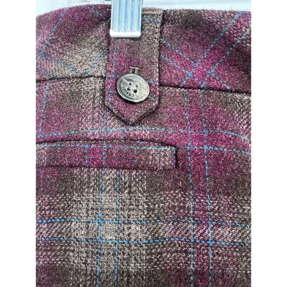 Eddie Bauer Women’s Burgundy Brown Plaid Wool Blend Pencil Skirt Academia 8 Tall - Picture 3 of 10